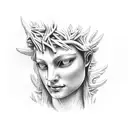 weeping angel in forest tattoo design idea