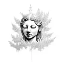 weeping angel in forest tattoo design idea