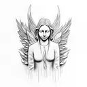 weeping angel in forest tattoo design idea