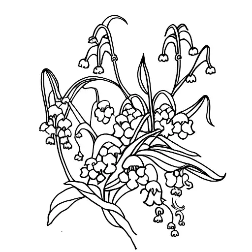 lily of the valley for v line tattoo design idea