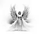 angel con alas tattoo design idea