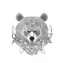Celtic Bear with Armor tattoo design idea