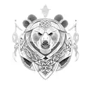 Celtic Bear with Armor tattoo design idea