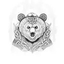 Celtic Bear with Armor tattoo design idea