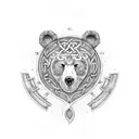 Celtic Bear with Armor tattoo design idea