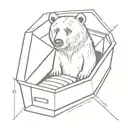 bear in a coffin tattoo design idea