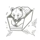 bear in a coffin tattoo design idea