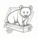 bear in a coffin tattoo design idea