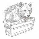 bear in a coffin tattoo design idea