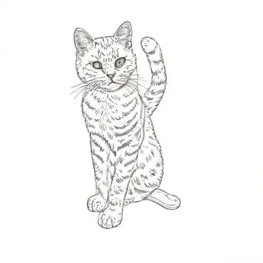 british shorthair kitten tattoo design idea