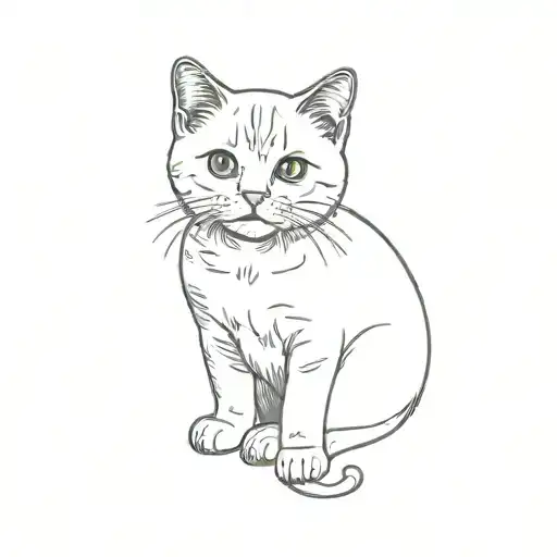 british shorthair kitten tattoo design idea