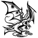 fire breathing dragon tattoo design idea