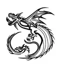 fire breathing dragon tattoo design idea