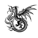 fire breathing dragon tattoo design idea