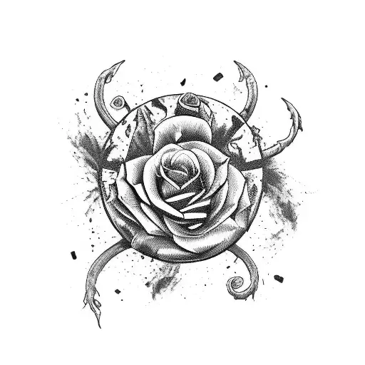 decaying cannon beat by roses tattoo design idea