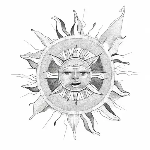 paragliding or sun tattoo design idea