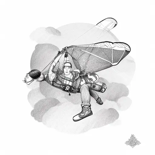 paragliding  tattoo design idea