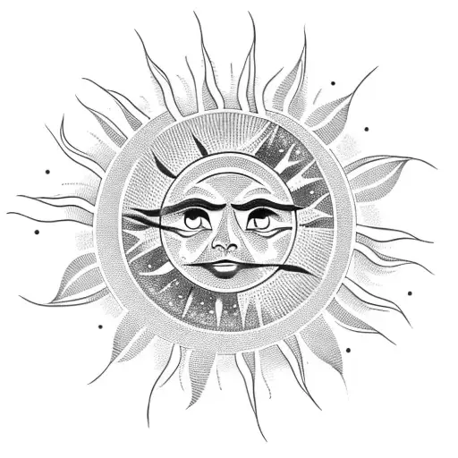 paragliding or sun tattoo design idea