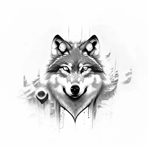 wolf demon tattoo design idea