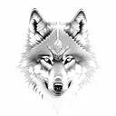 wolf and grandpa memorial tattoo design idea