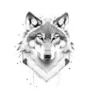 wolf and grandpa memorial tattoo design idea