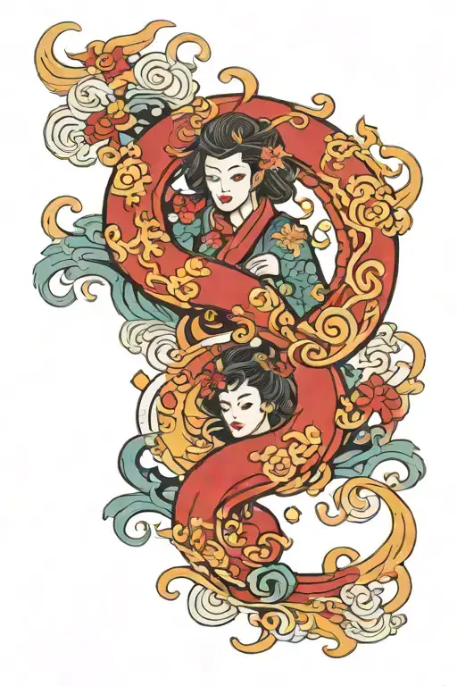 Gemini Zodiac sign sleeve tattoo tattoo design idea