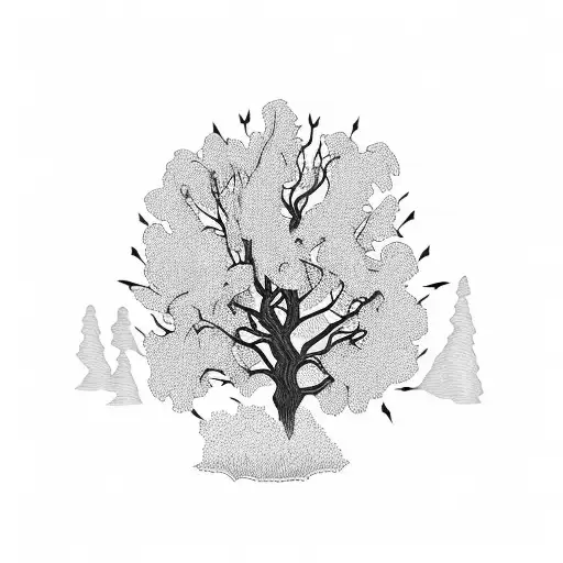 willow tree tattoo design idea