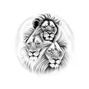 Lion and lamb tattoo design idea