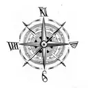 clock compass map anchor  tattoo design idea