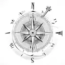 clock compass map anchor  tattoo design idea