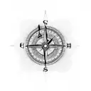 clock compass map anchor  tattoo design idea