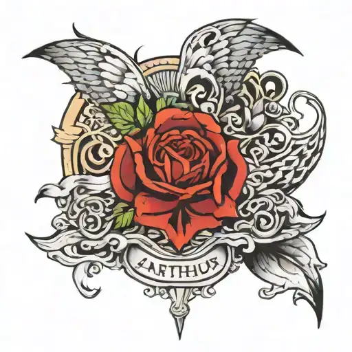 The name Arthur tattoo design idea