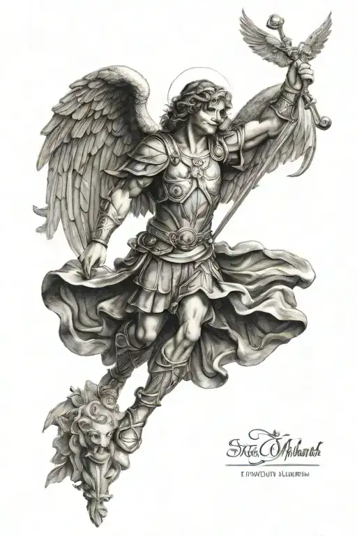 st michael the archangel tattoo design idea