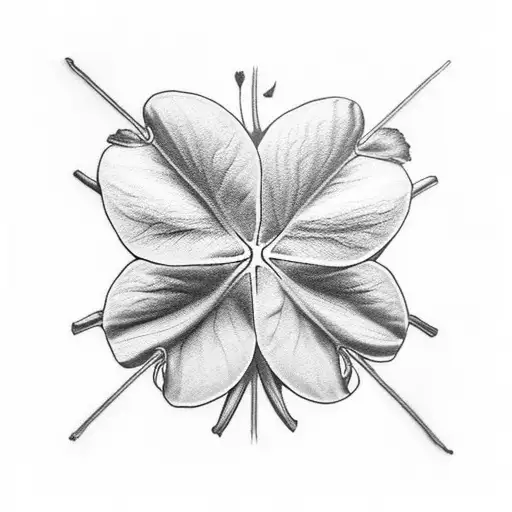 4-leaf clover tattoo design idea