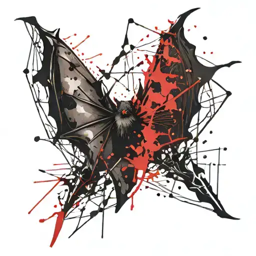 bat wings spread wide tattoo design idea