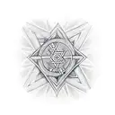 christian cross with star of david tattoo design idea