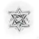 christian cross with star of david tattoo design idea