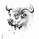 Spanish angry bull full body tattoo design idea