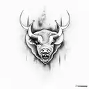 Spanish angry bull full body tattoo design idea