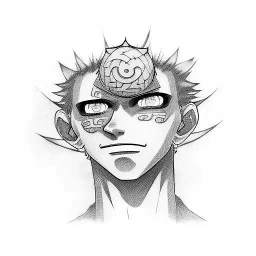 Gaara tattoo in his head tattoo design idea
