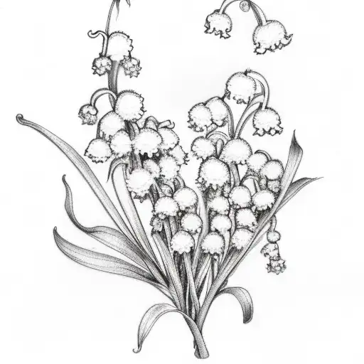 Lilly of the Valley, Holly, Carnation and daisy flowers bouquet  tattoo design idea