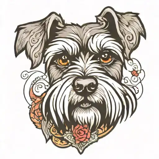miniature schnauzer tattoo design idea