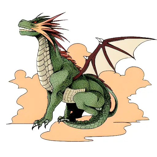 dragon emerging from clouds tattoo design idea