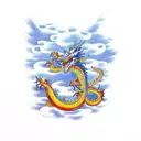 dragon emerging from clouds tattoo design idea