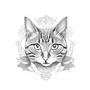 open book with cat tattoo design idea