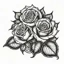 music roses fire  tattoo design idea