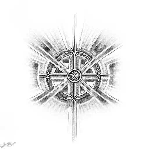 christian Cross with the words 2 Timothy 1:7 tattoo design idea