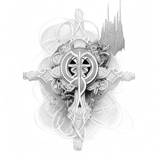 Cross with 2 Timothy 1:7 tattoo design idea