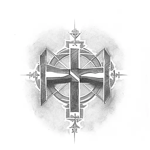 christian Cross with the words 2 Timothy 1:7 tattoo design idea