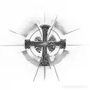 christian Cross with 2 Timothy 1:7 tattoo design idea